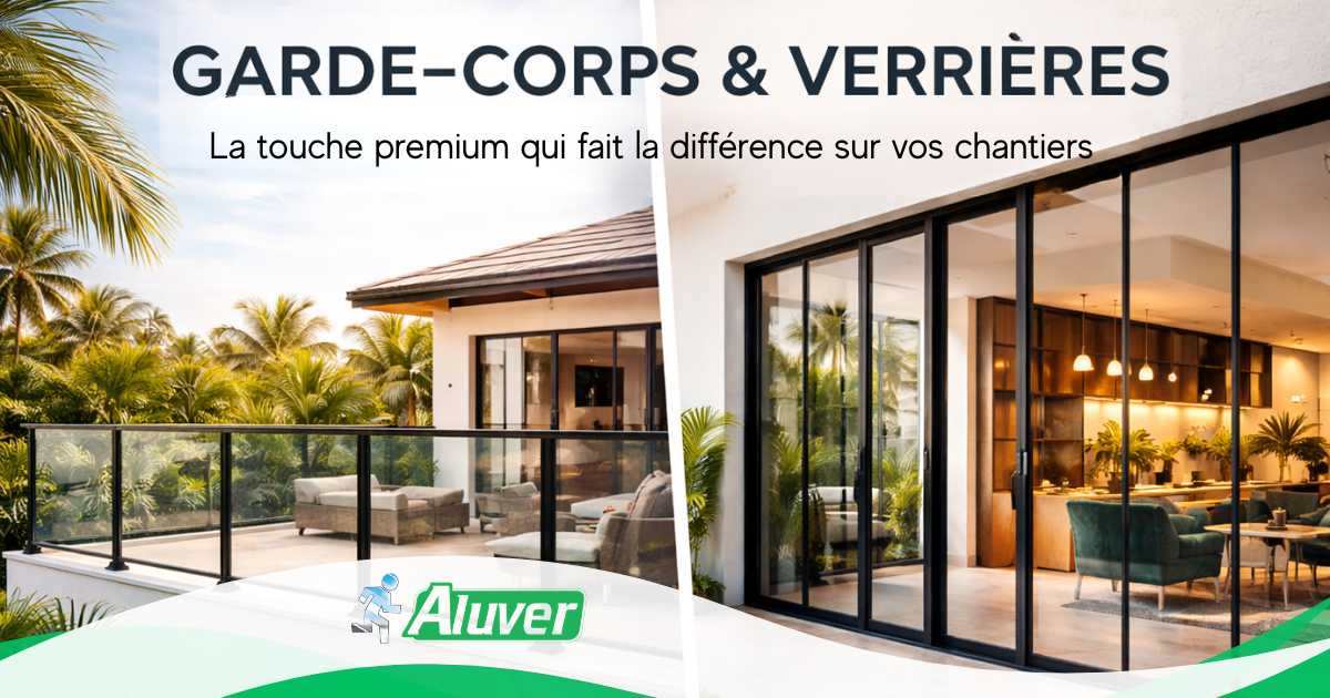 Garde-corps et verrières : la touche premium qui fait la différence sur vos chantiers. | ALUVER